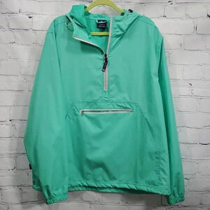 Charles River Apparel Teal Oversized Windbreaker Rain Jacket Size L